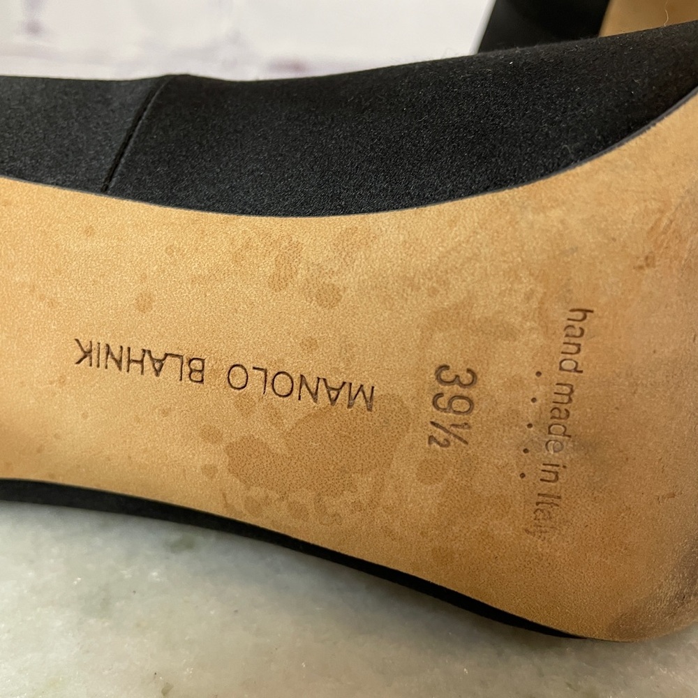 Manolo Blahnik Black Heels with Crystal Buckle - Picture 8 of 12